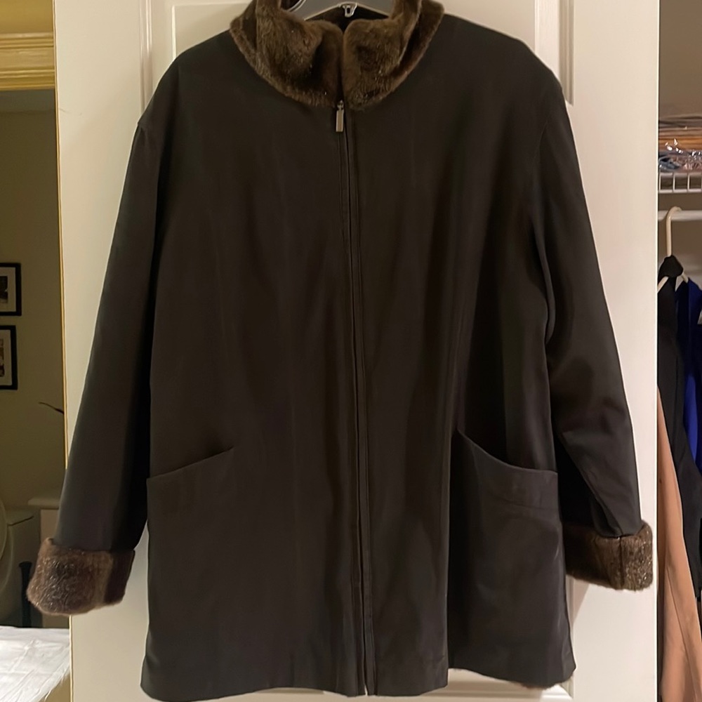 Brown Faux Fur lined jacket